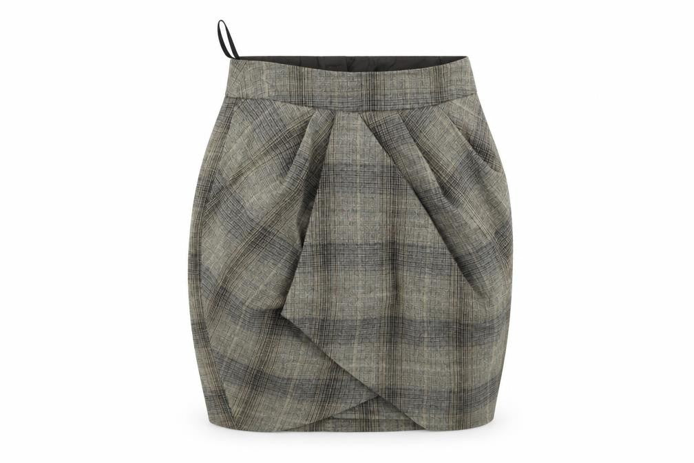 Dorothy Perkins Womens Grey Check  A-Line Skirt Size 6