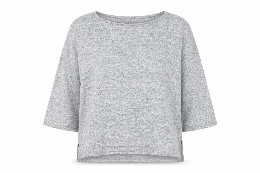 Front view of Gap women’s grey basic t-shirt, size S