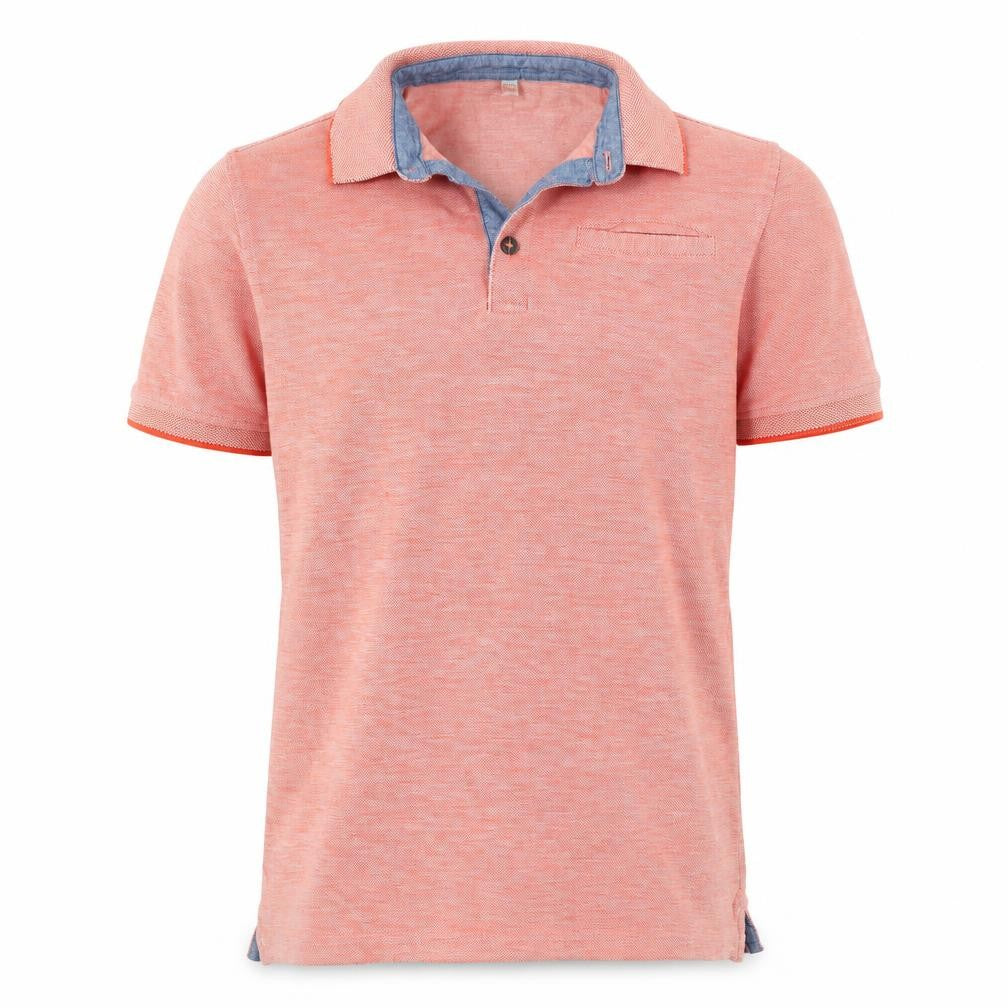 Front view of Preworn boys’ orange basic polo, size 11-12, years