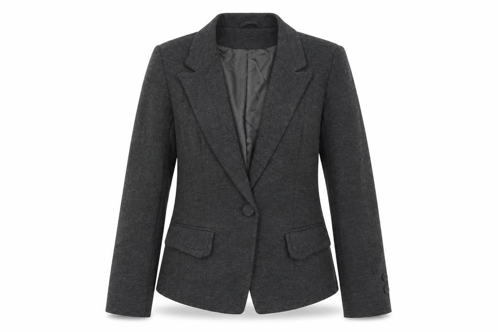 Front view of New Look women’s grey jacket blazer, size UK 14