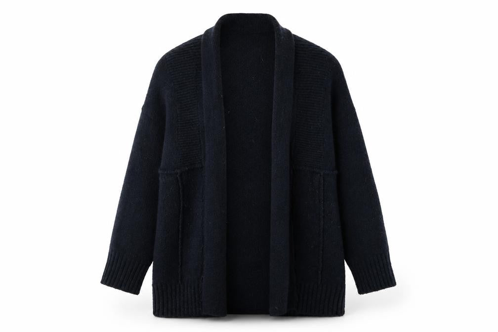Front view of Marks & Spencer women’s blue wrap jumper, size M