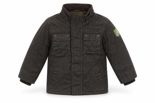 Front view of Rocha Little Rocha boys’ brown jacket, size 2-3, years