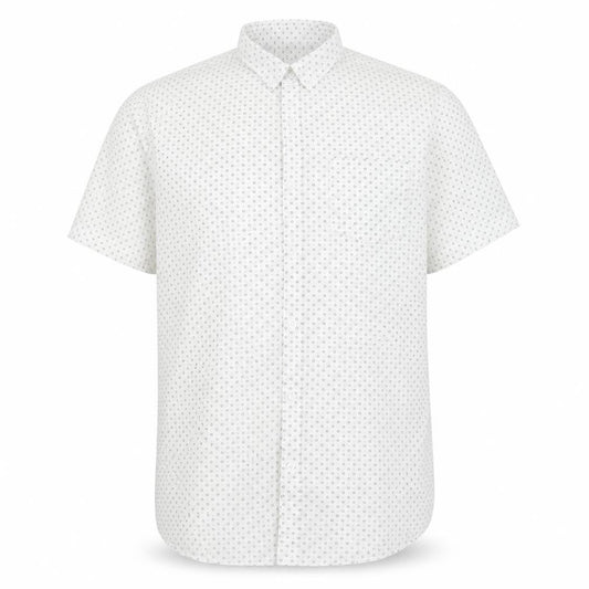 Front view of F&F men’s white button-up, size XL
