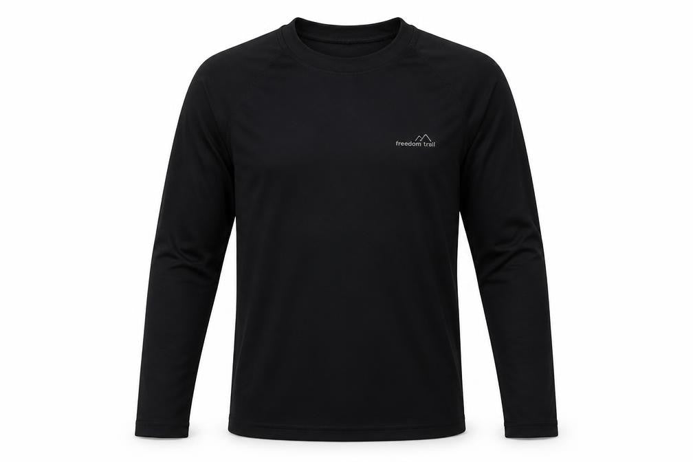 Front view of Freedom Trail boys’ black basic casual, size 11-12, years
