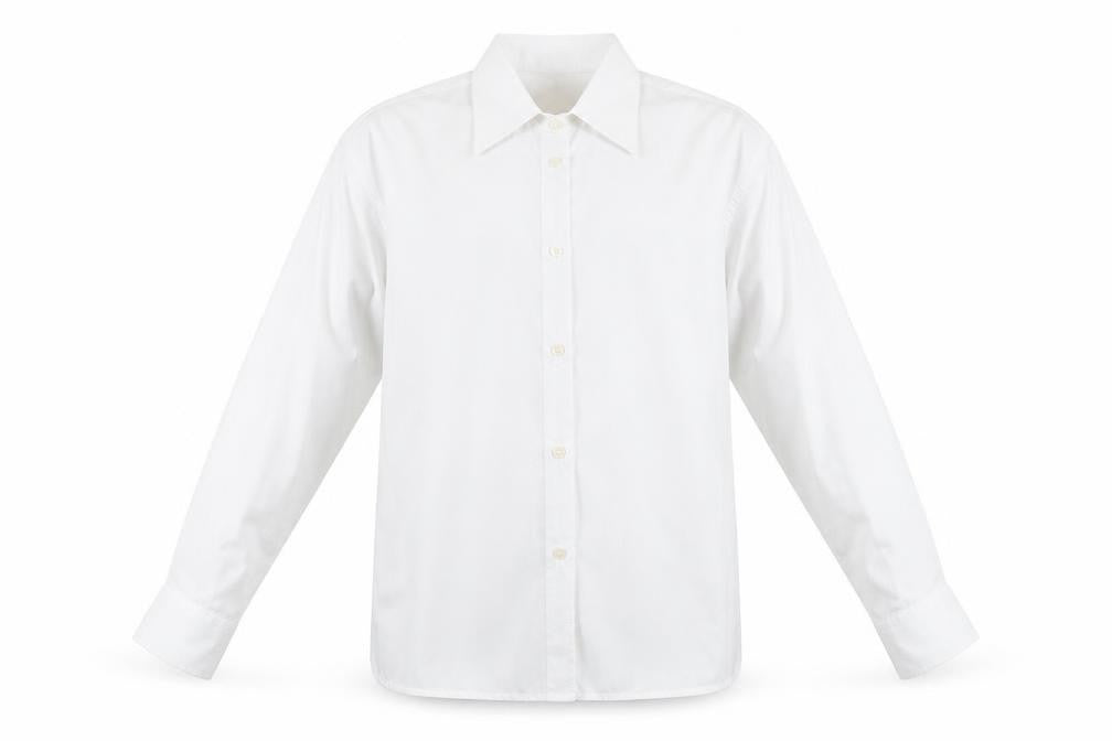 Front view of Tu girls’ white basic button-up, size 10, years
