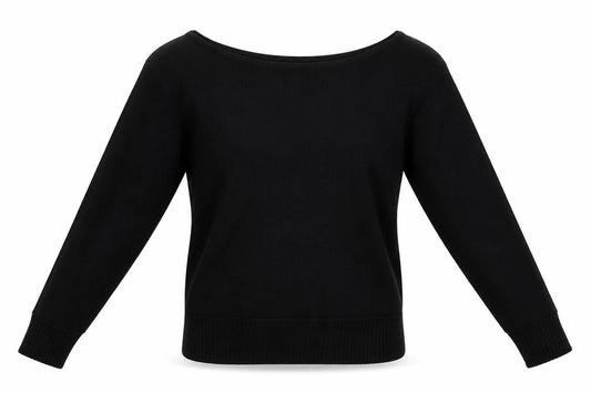 Front view of PRETTYLITTLETHING women’s black jumper, size S