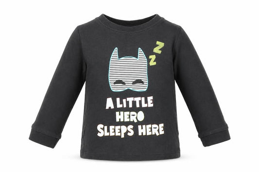 Front view of George boys’ grey basic t-shirt, size 12-18, months - batman