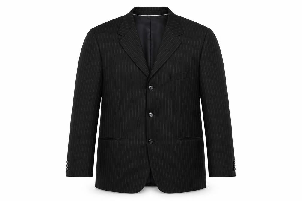 Front view of Taylor & Wright men’s black jacket blazer, size 44