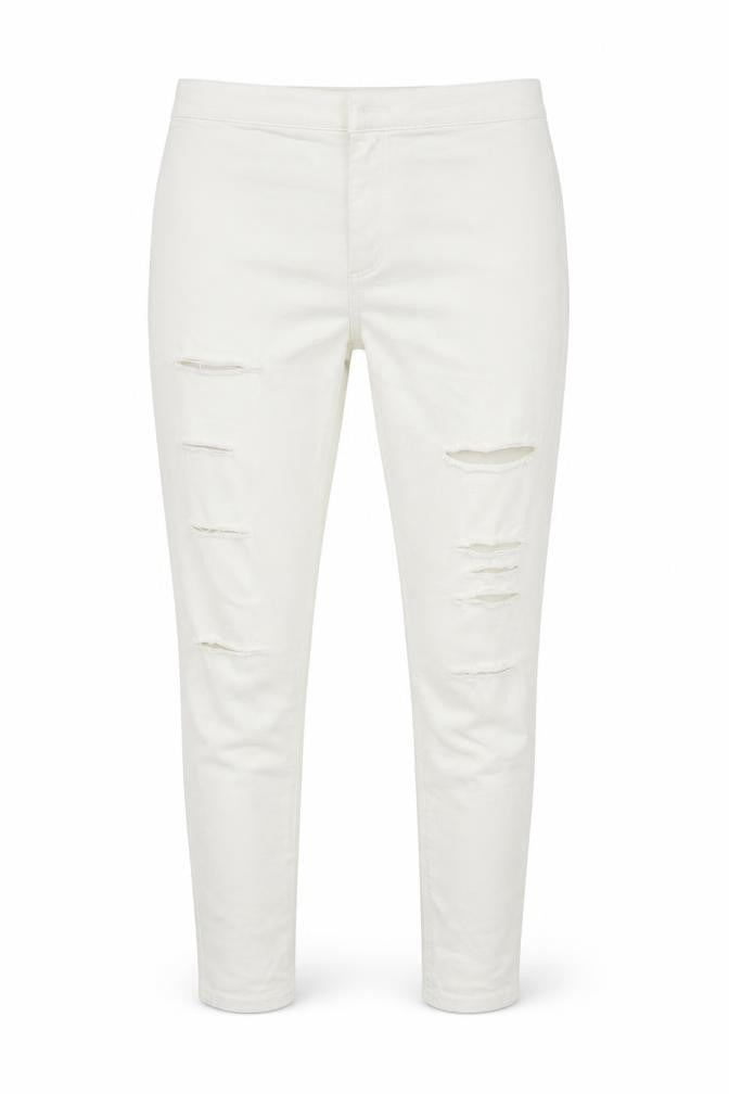 Topshop Womens White   Cropped Jeans Size 34 L24 in