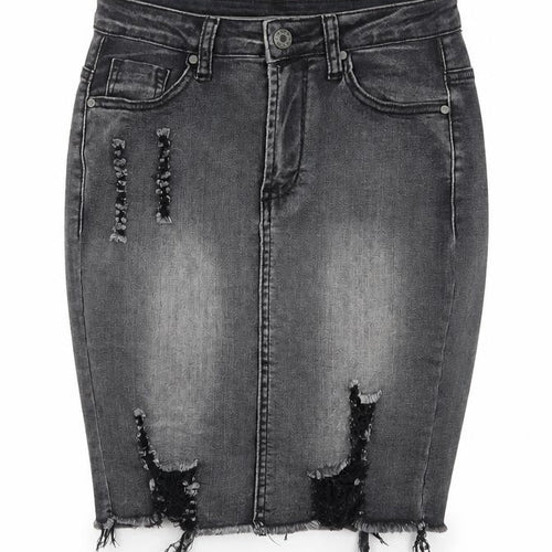 Girl vivi Womens Grey   A-Line Skirt Size 8