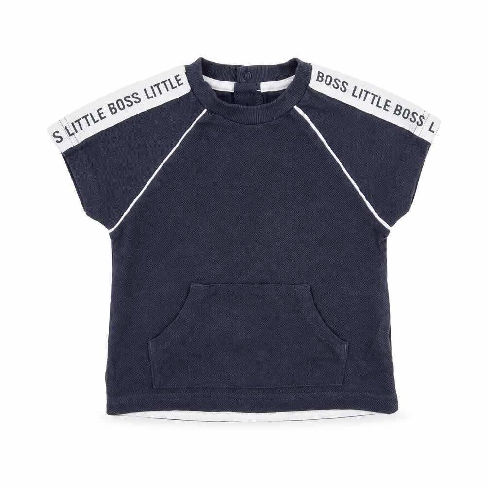 Front view of Nutmeg boys’ grey basic t-shirt, size 12, months