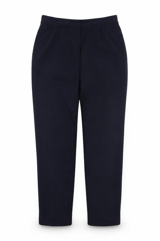 Front view of Next women’s blue trousers, size UK 10, 27.5-inch leg