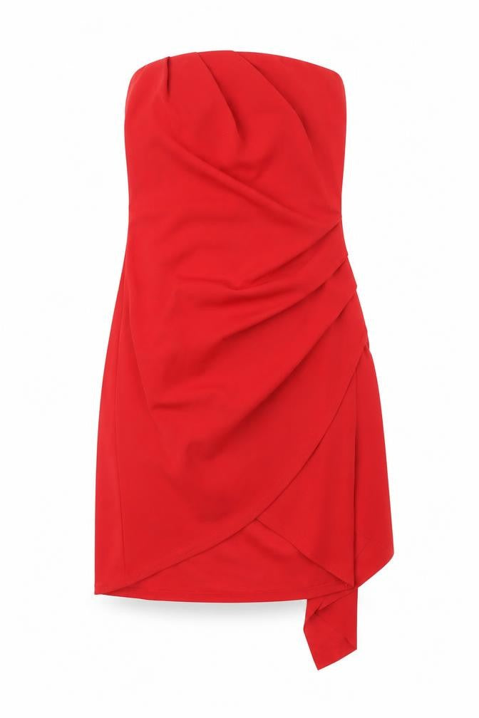 Front view of Premier women’s red mini, size UK 8