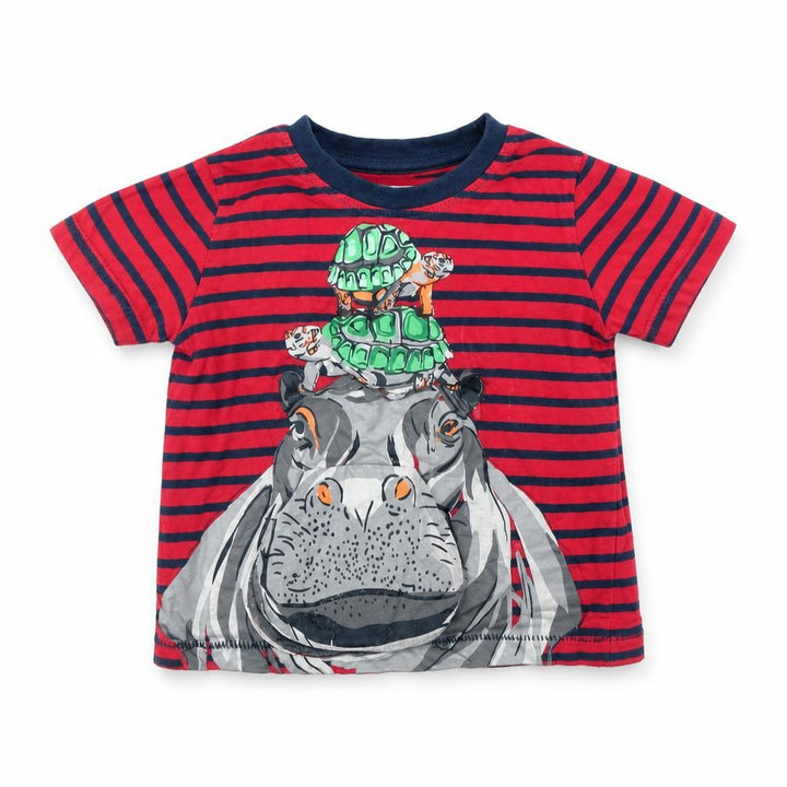 Monsoon Baby Red Striped Basic T-Shirt Size 12 Months - Hippo