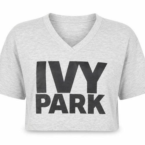 IVY PARK Womens Grey   Cropped T-Shirt Size S