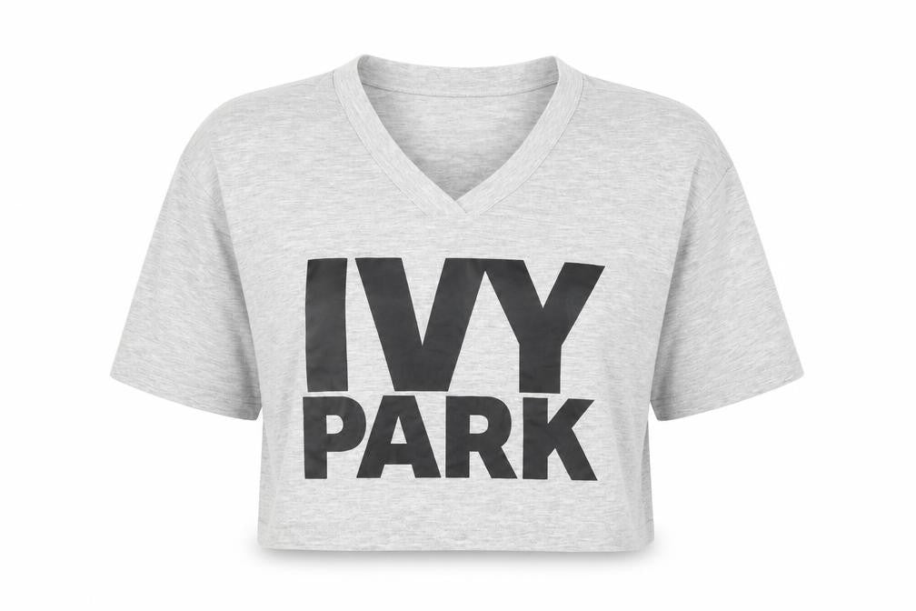 IVY PARK Womens Grey   Cropped T-Shirt Size S