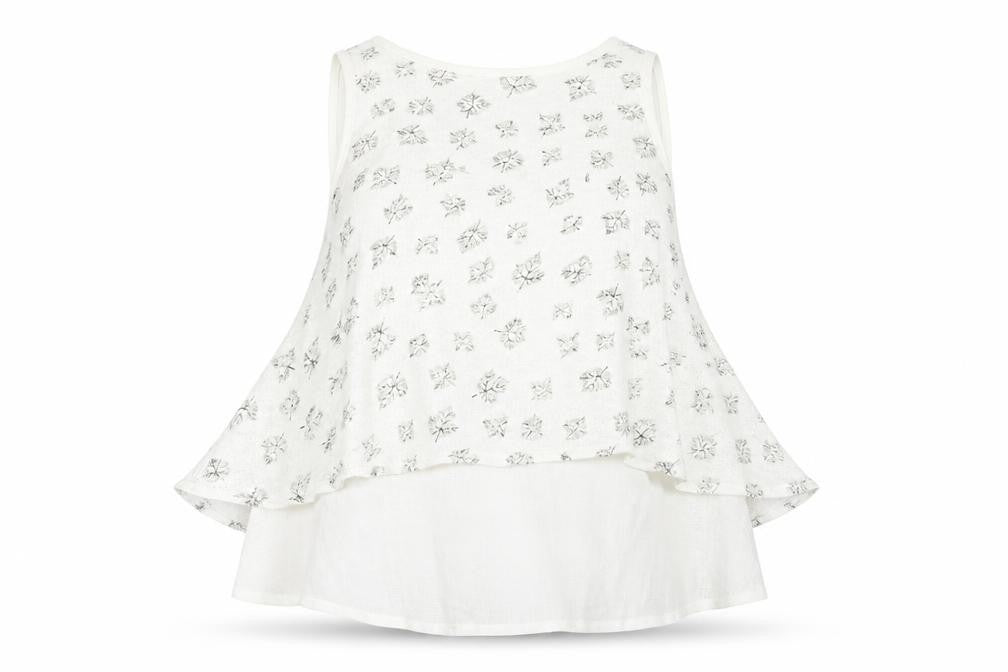 Front view of Saloos women’s ivory basic blouse, size UK 16