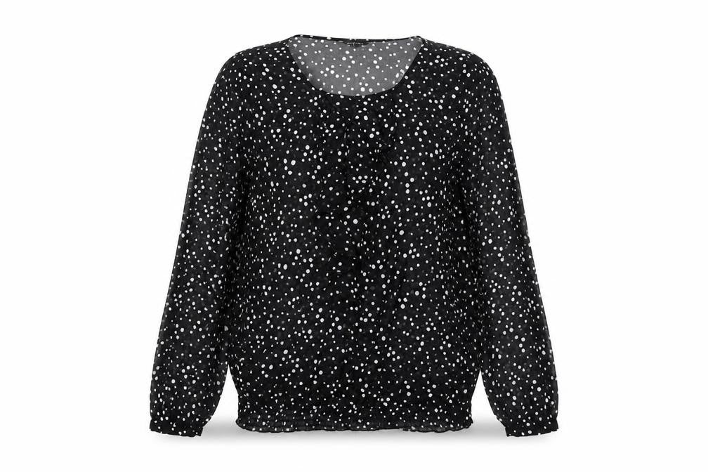 Front view of Papaya women’s black basic blouse, size UK 12