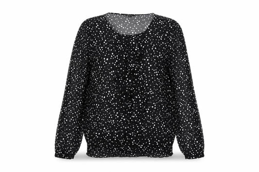 Front view of Papaya women’s black basic blouse, size UK 12