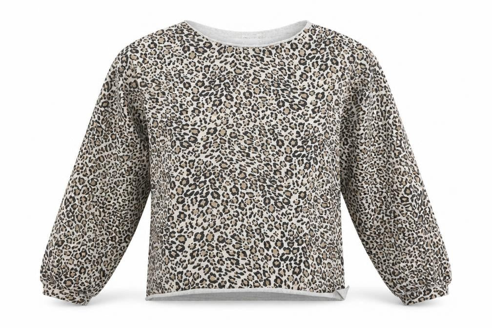 Front view of ASOS women’s brown animal print basic blouse, size UK 6