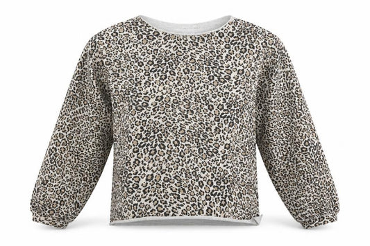 Front view of ASOS women’s brown animal print basic blouse, size UK 6