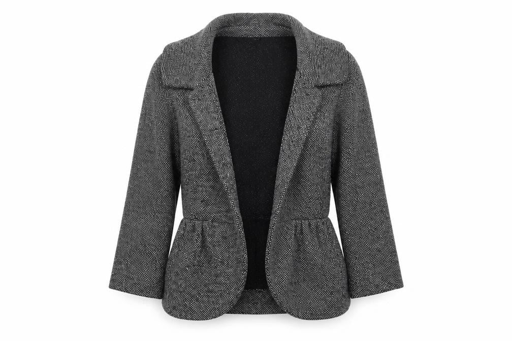 Front view of H&M women’s grey jacket coat, size S