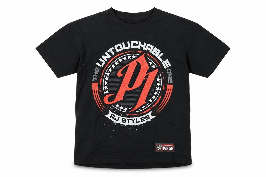Front view of Authentic boys’ black basic t-shirt, size S, - the untouchable one