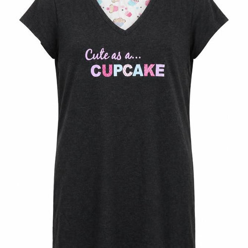 Secret Possesions Womens Grey Solid  Top Dress Size M  - Cute as a cupcake
