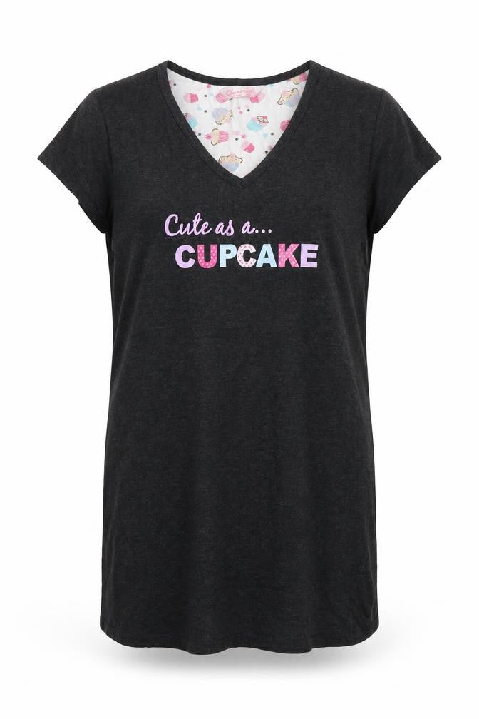 Secret Possesions Womens Grey Solid  Top Dress Size M  - Cute as a cupcake