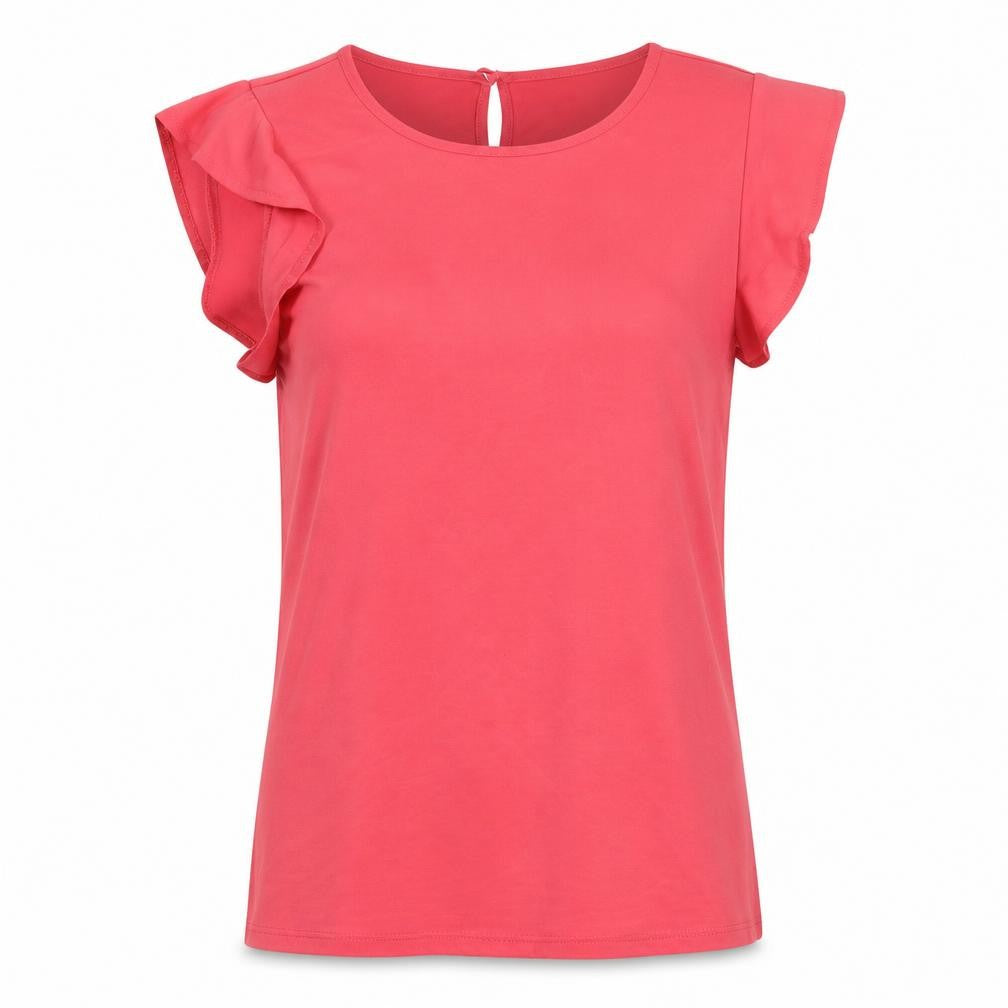 Front view of New Look women’s pink basic blouse, size UK 10