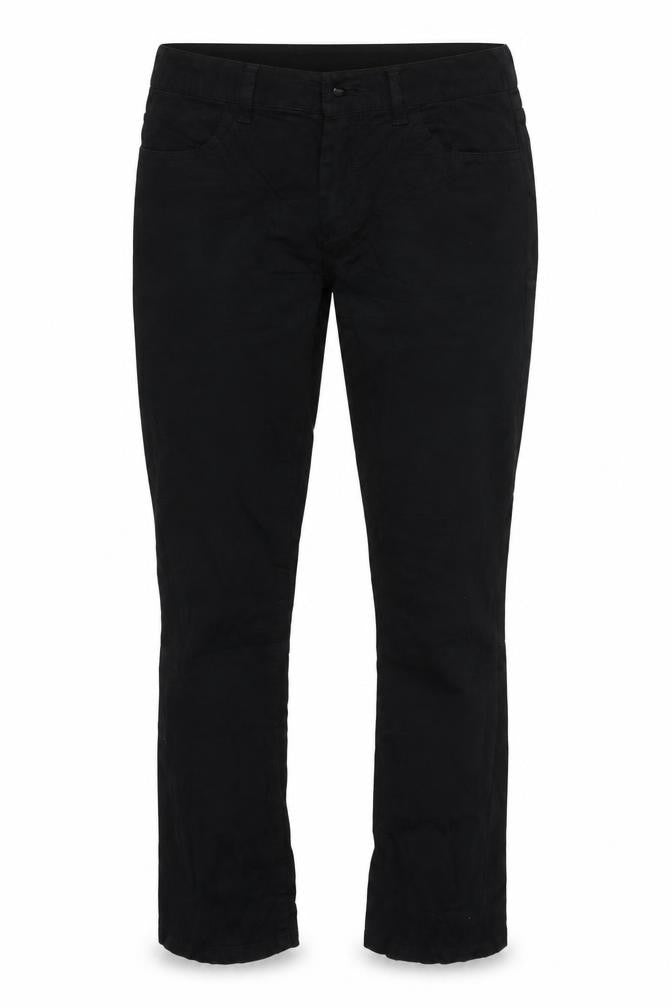 Front view of H&M women’s black skinny jeans, size UK 8, 26-inch leg