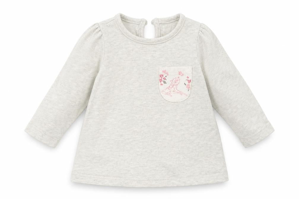 Front view of George girls’ grey rayon basic t-shirt, size 0-3, months