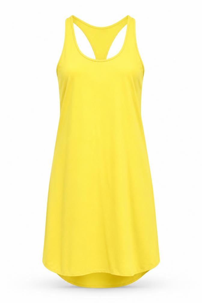 Zara Womens Yellow  Rayon T-Shirt Dress  Size M