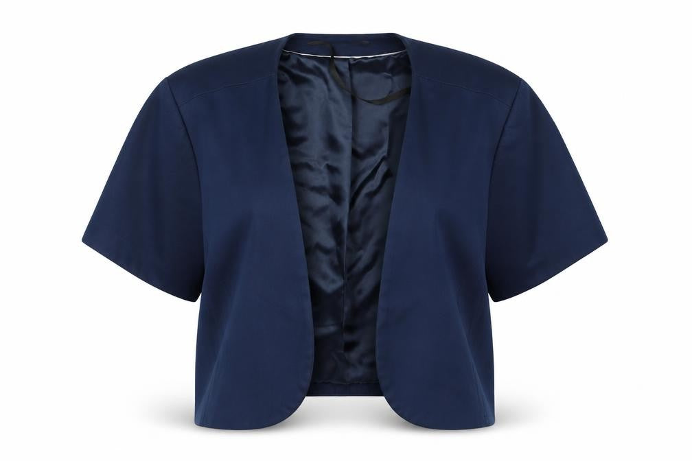 Front view of anna rose women’s blue jacket, size UK 10