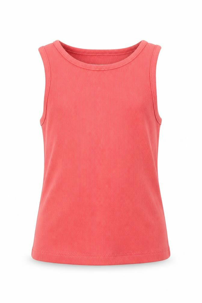 Front view of Next girls’ pink rayon basic tank, size 4, years