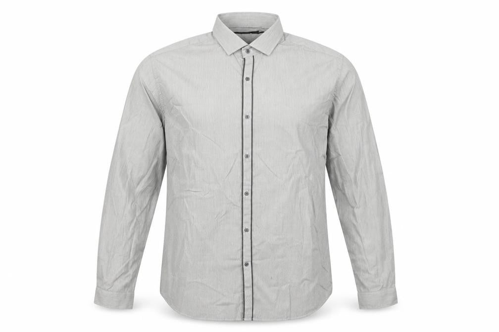Front view of Next men’s grey button-up, size 17