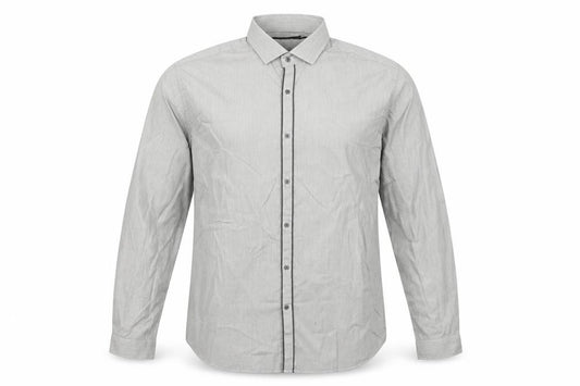 Front view of Next men’s grey button-up, size 17