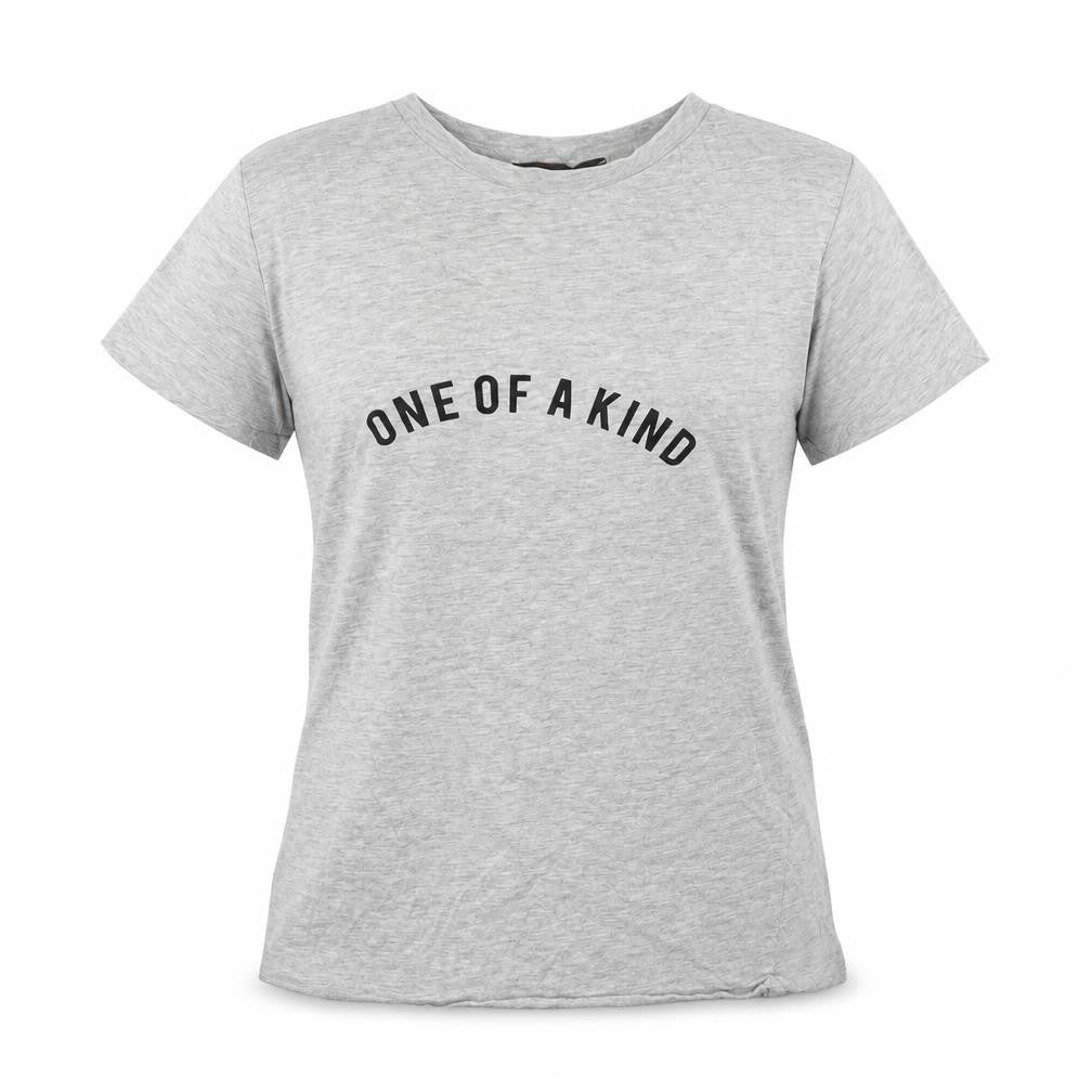 Front view of Primark women’s grey basic t-shirt, size UK 4