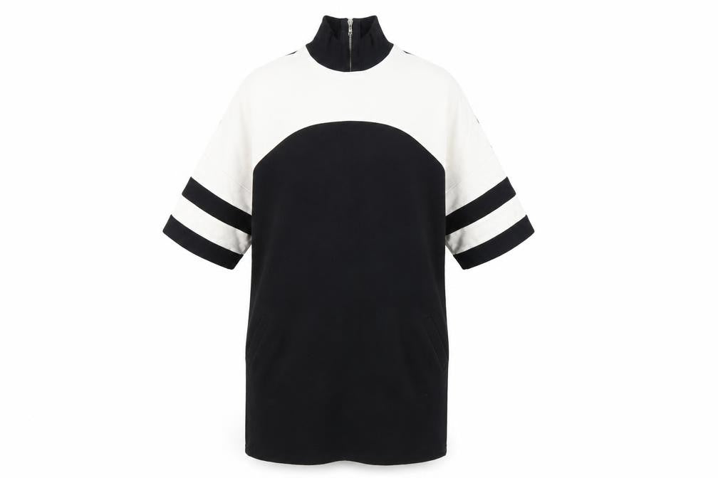 Front view of Select women’s black striped basic t-shirt, size UK 10