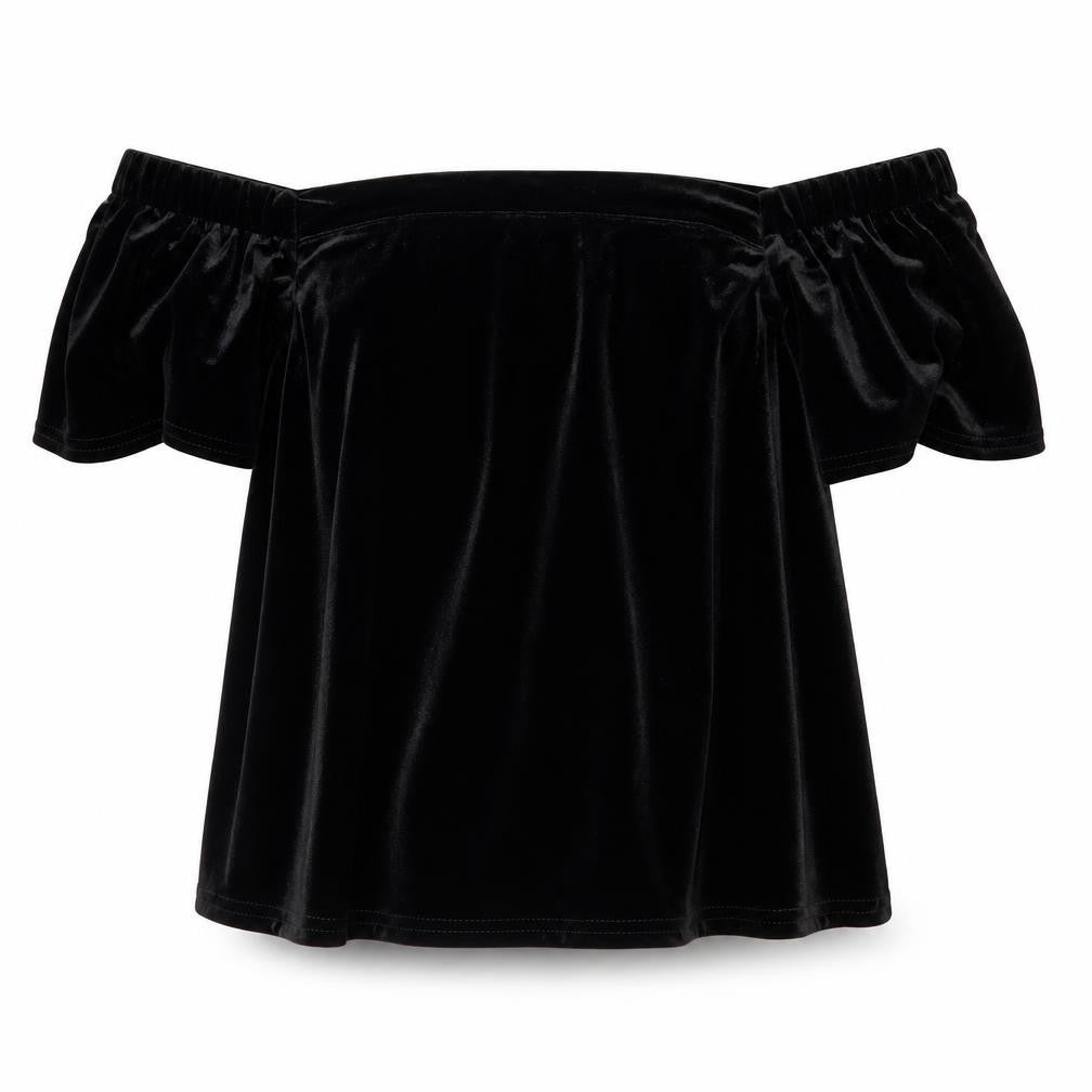 Front view of New Look women’s black basic blouse, size UK 12