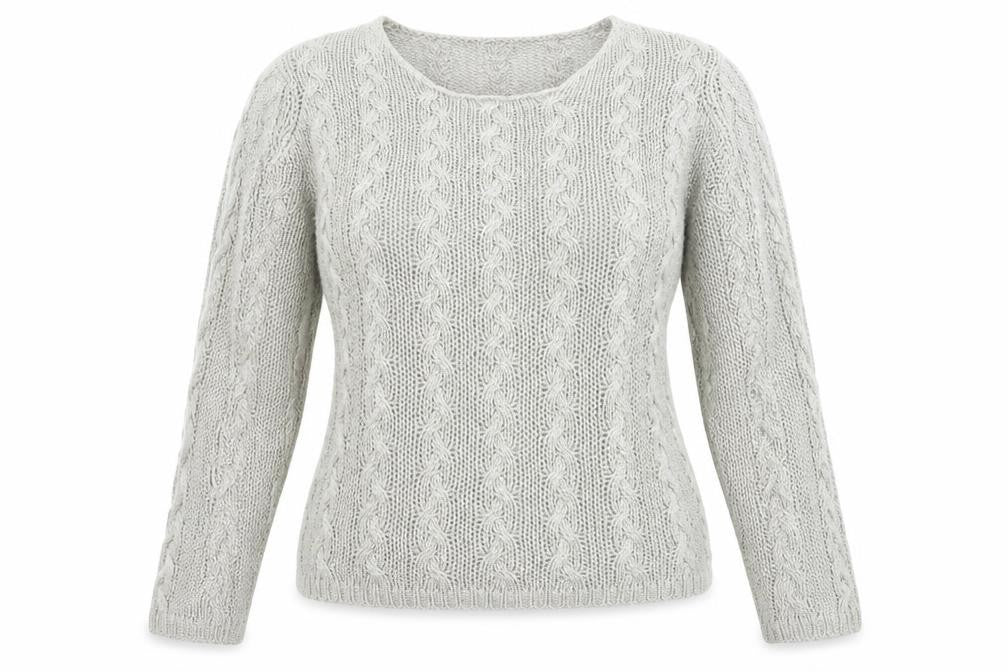 Front view of Preworn women’s grey jumper, size L