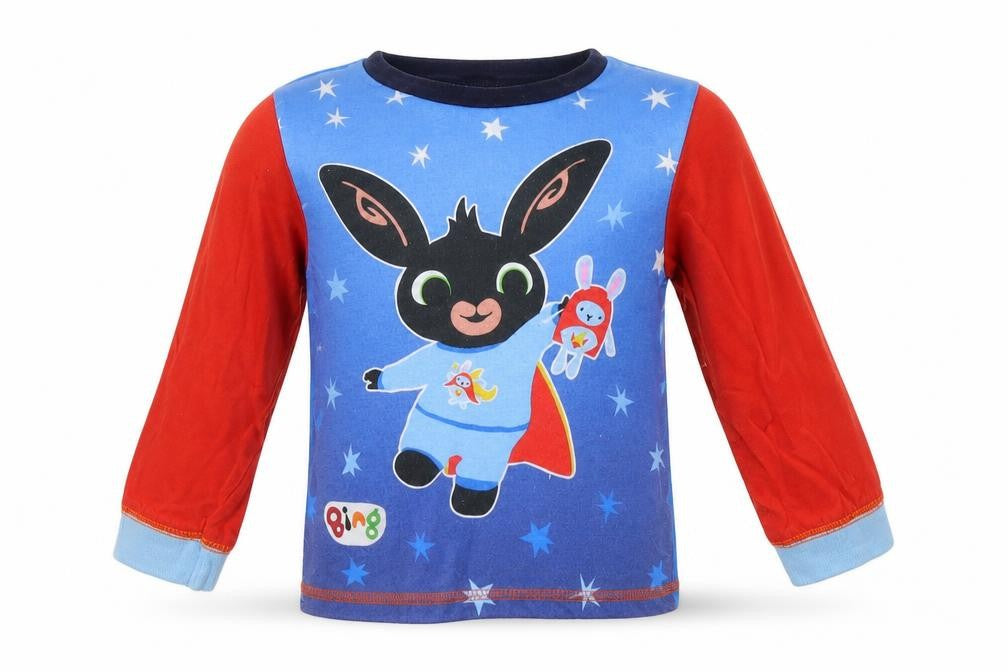 Front view of pyjamas.com boys’ blue pyjama top, size 2-3, years