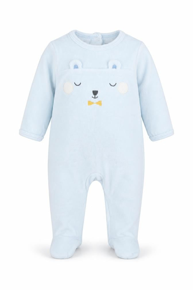 Vertbaudet Boys Blue   Babygrow One-Piece Size 0-3 Months  - Bear