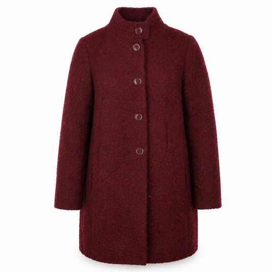 Front view of The Collection women’s red overcoat coat, size UK 14
