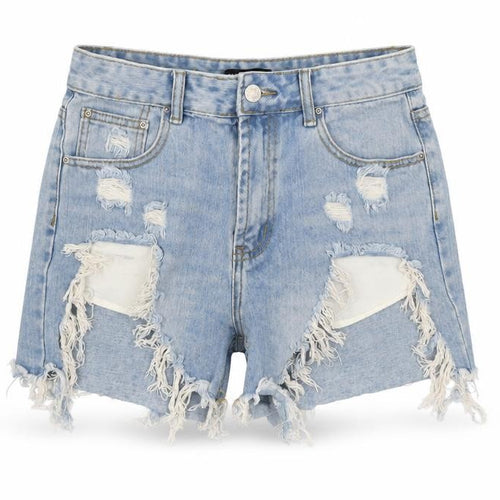 Momokrom Womens Blue  Denim Hot Pants Shorts Size 10 - Distressed