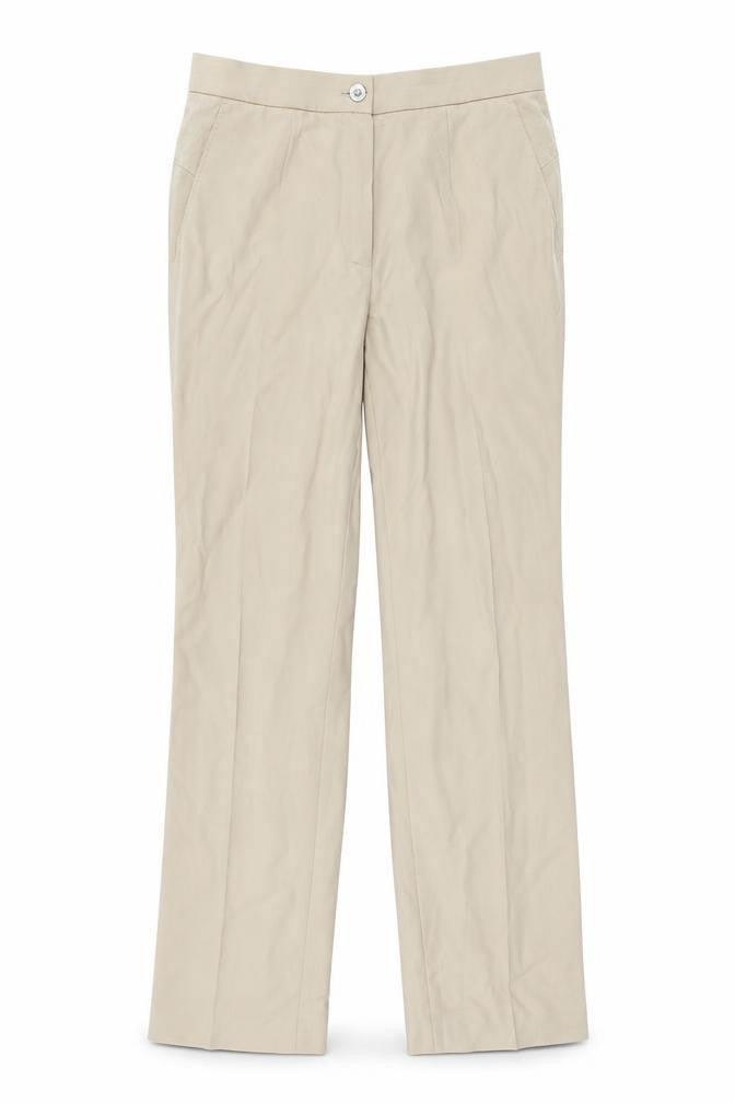 Front view of Marc Cain women’s beige trousers, size UK 32, in, 33-inch leg