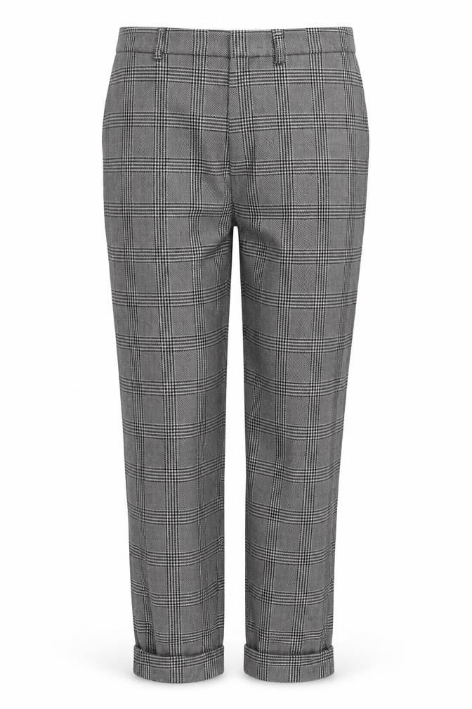 Mango Womens Black Check  Trousers  Size 32 L26 in