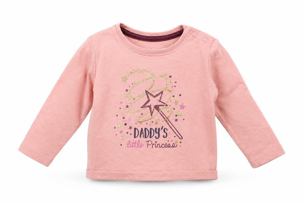 Front view of Primark Baby Pink Basic T-Shirt, size 3-6, Months
