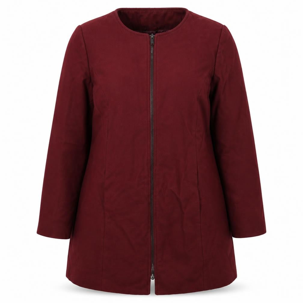 Front view of Marisota women’s brown overcoat coat, size UK 16