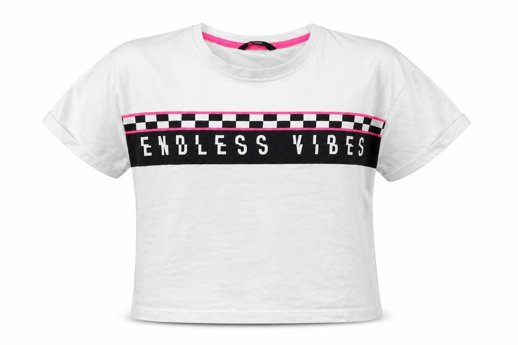 Front view of George girls’ white basic t-shirt, size 11-12, years